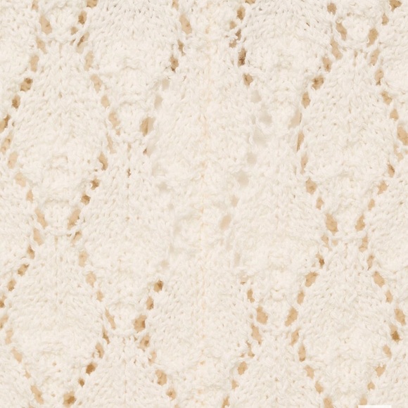 Mango STRAIGHT-FIT OPENWORK KNITTED Cream Pants - Picture 6 of 7